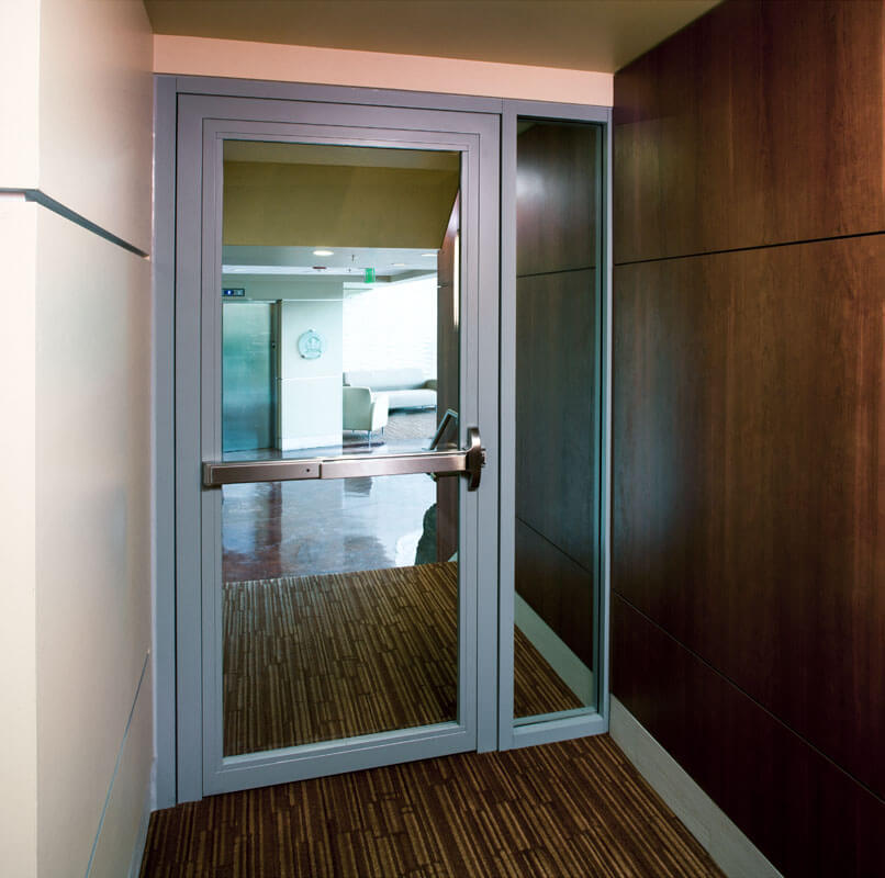 Glass fire door