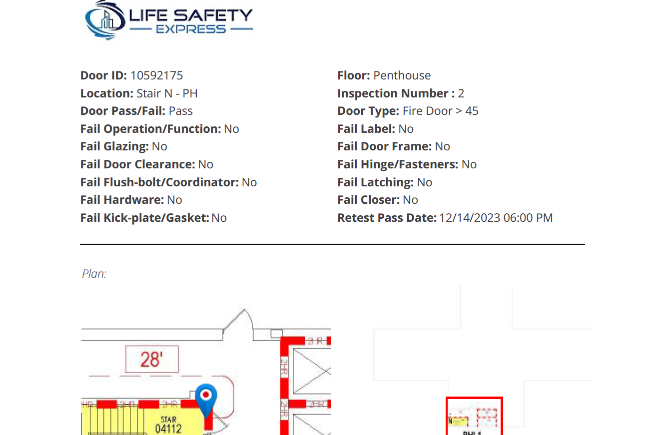 Image 15 | Life Safety Express Report details: fire door inspections
